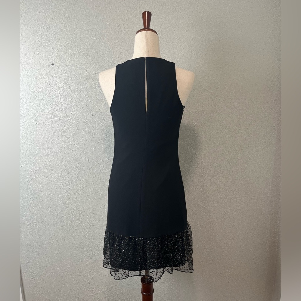Trina Turk Black Mini Dress With Embellished Hem size 0 - Picture 3 of 5